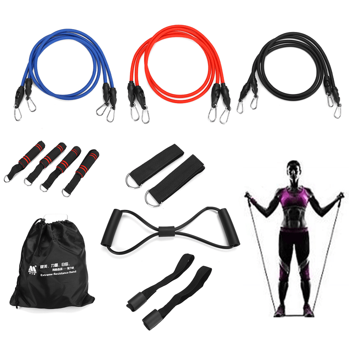 16PCS Men Home Resistance Bands Set Fitness Rubber Tubes Stretch Training Yoga Elastic Pull Rope