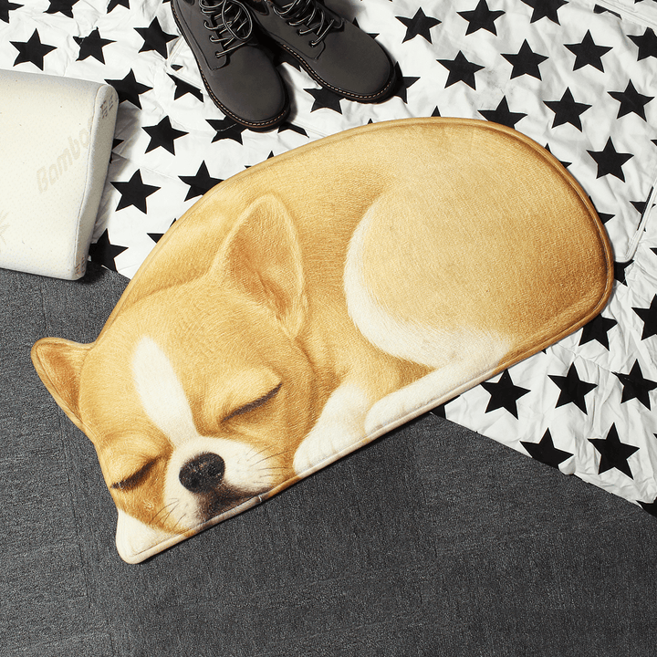 3D Cute Dog Pattern Doormat Indoor Print Door Mat Suedel Floor Rugs