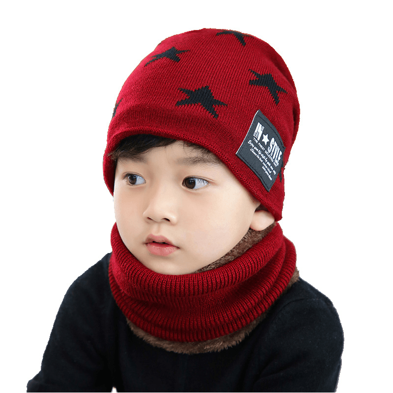 Five Pointed Star Woolen Hat Autumn and Winter Warm Knitted Parent Child Hat