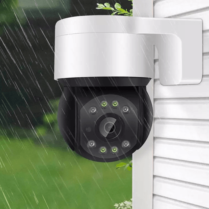 BESDER 2MP 1080P 48V POE Mini PTZ IP Camera Outdoor SD Card AI Human Detection Dome Camera IP Audio IR White LED CCTV Security Camera