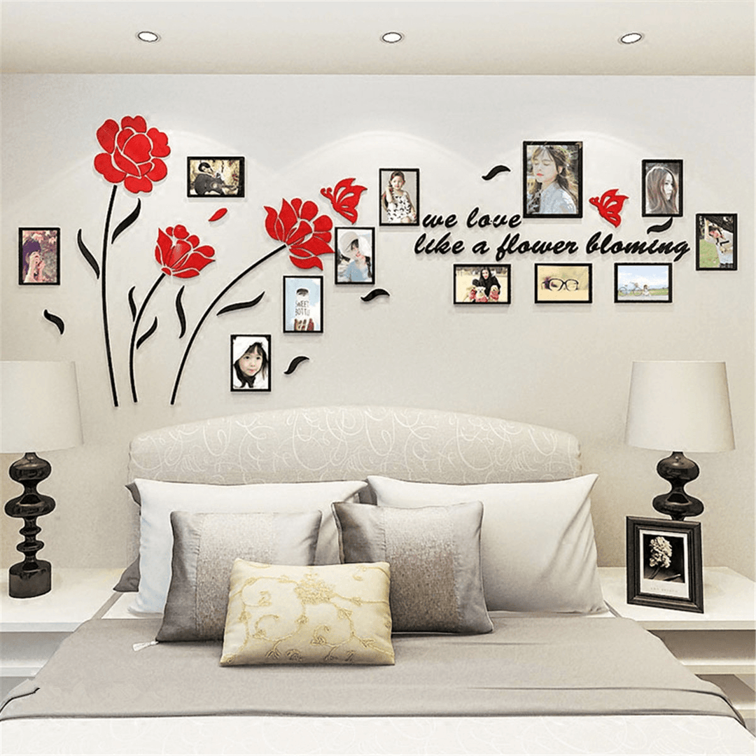 3D Acrylic Family Photo Picture Frame Wall Sticker Art Background Home Decor