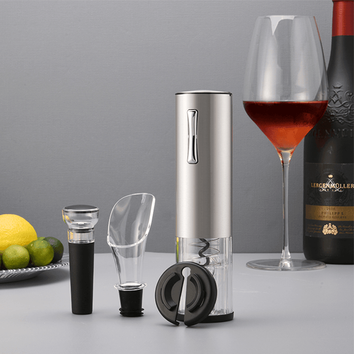 Vino Opener Automatic Corkscrew Electric Bottle Openers Set with Vino Stopper Gift Box USB Charging Cable Kitchen Accessories