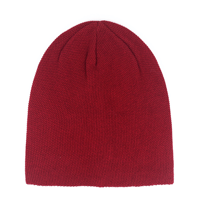 Men and Women All-Match Pure Color Broken Point Plain Acrylic Knitted Hat