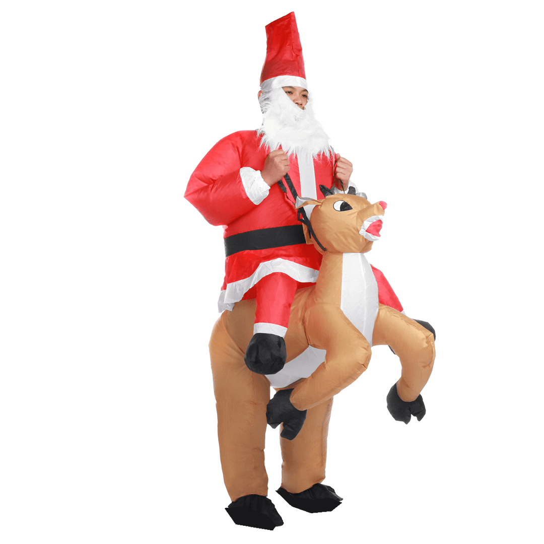 3D Christmas Costume Santa Rides Elk Costume Christmas Dress Costume for Kids Adult Party Prop Supplies