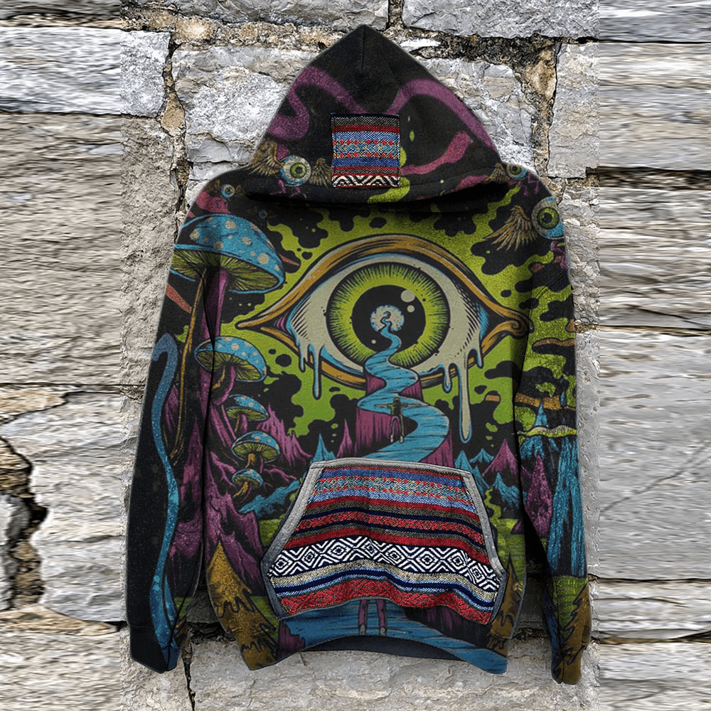 Men's Casual Hooded Pullover with Youth Pattern Sweater Design