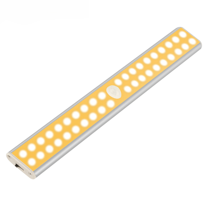 24/40/60LED Motion Sensor Closet Lights Wireless USB Rechargeable Energy Saving LED Night Light Bar Safe Lights for Closet Cabinet Wardrobe Stairs