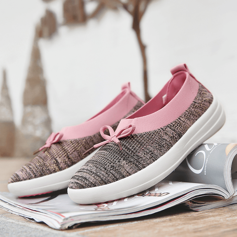 Women Breathable Knitting Outdoor Flats