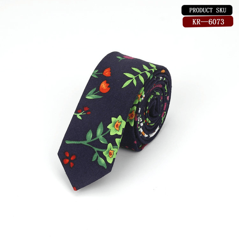 Korean Version Cotton and Linen Pattern Groom'S Wedding Tie