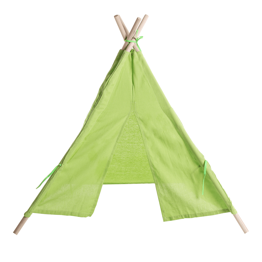 1.1M Portable Wooden Kids Play Tent Castle for Kids Portable Playhouse Children House for Indoor Outdoor Use