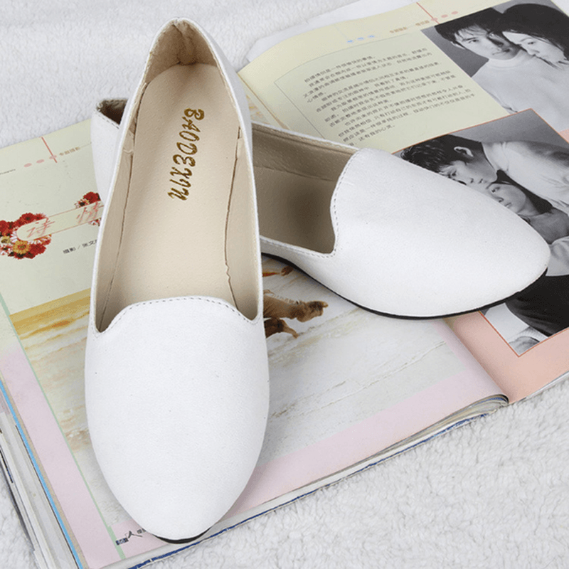 US Size 5-11 Women Flats Comfortable Casual Slip on Pointed Toe Suede Flat Loafers Shoes