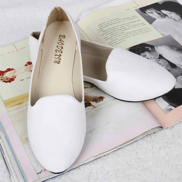 US Size 5-11 Women Flats Comfortable Casual Slip on Pointed Toe Suede Flat Loafers Shoes