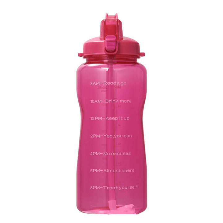 Ipree¬Æ 2000Ml Sport Kettle Food Grade Material Bouncing Cover Straw Water Bottle with Handle for Outdoor Camping Travel