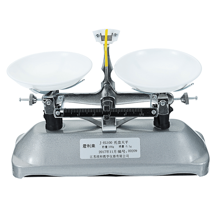 100G/0.1G Table Balance Scale Mechanical Scale with Weights School Physics Teaching Tool