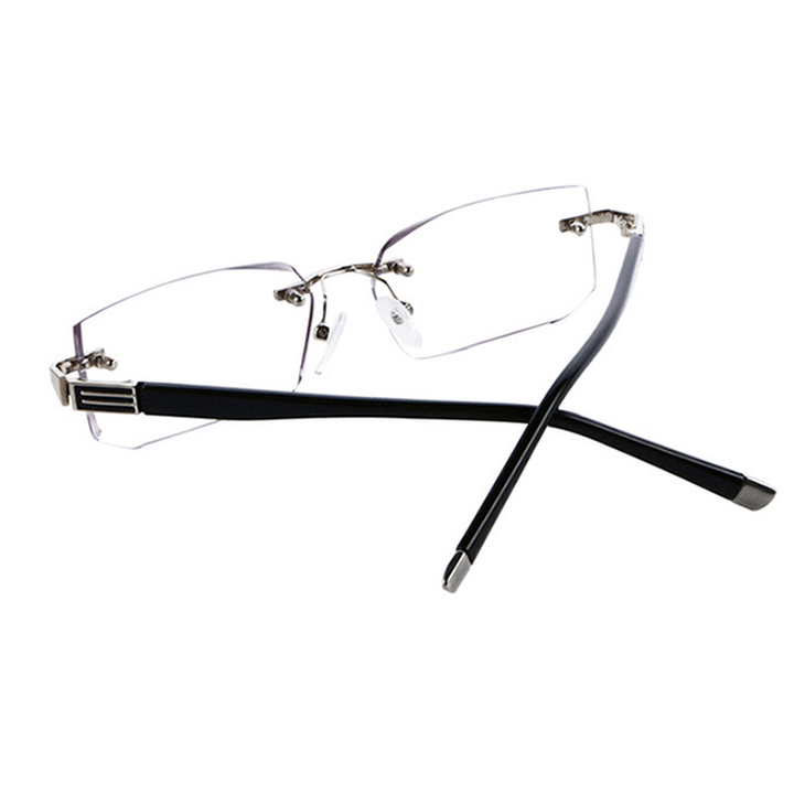 Mens Antifatigue Rectangle Rimless Lightweight Readers Reading Glasses Frameless Presbyopic Glasses