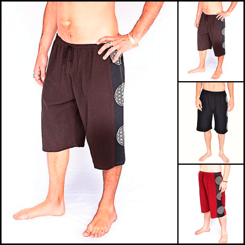 Mens Retro Printed Beach Holiday Casual Shorts Breathable Quick Dry Half Pants