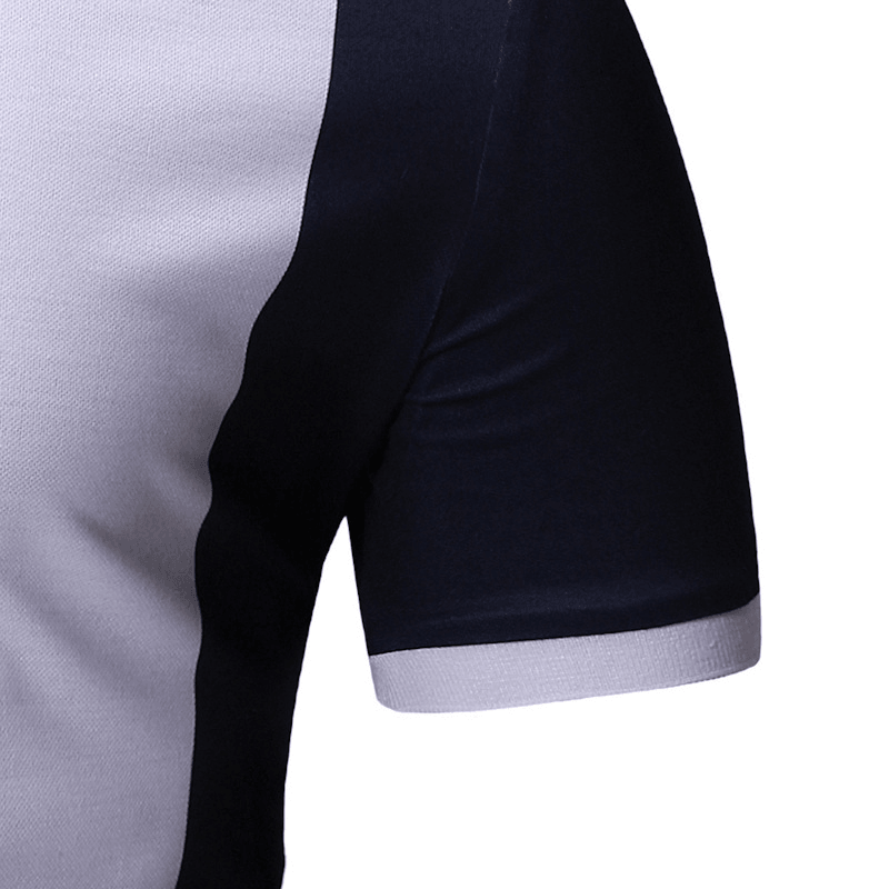 Men Color Block Muscle Fit Golf Shirt