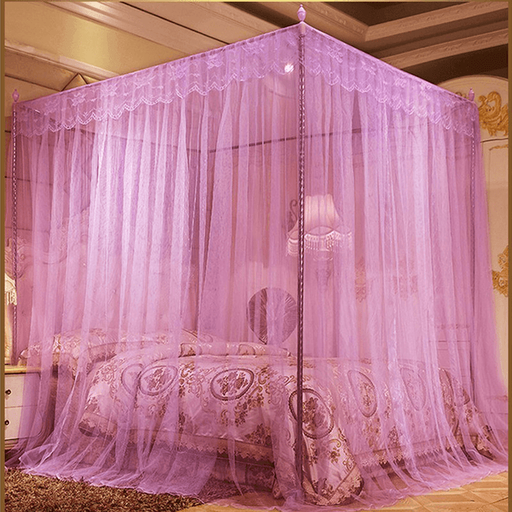 1.8 X 2M Luxury Princess Style Bed Netting Curtain Panel Bedding Canopy Four Corner Mosquito Net - MRSLM