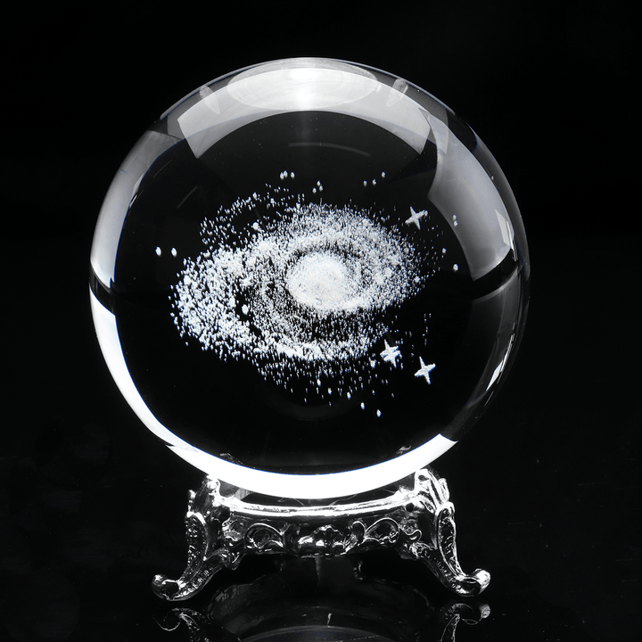 3D Laser Carving Galaxy Crystal Ball Miniature Model Crystal Craft Ball Decorations Glass Ball Home Decoration Gift - MRSLM