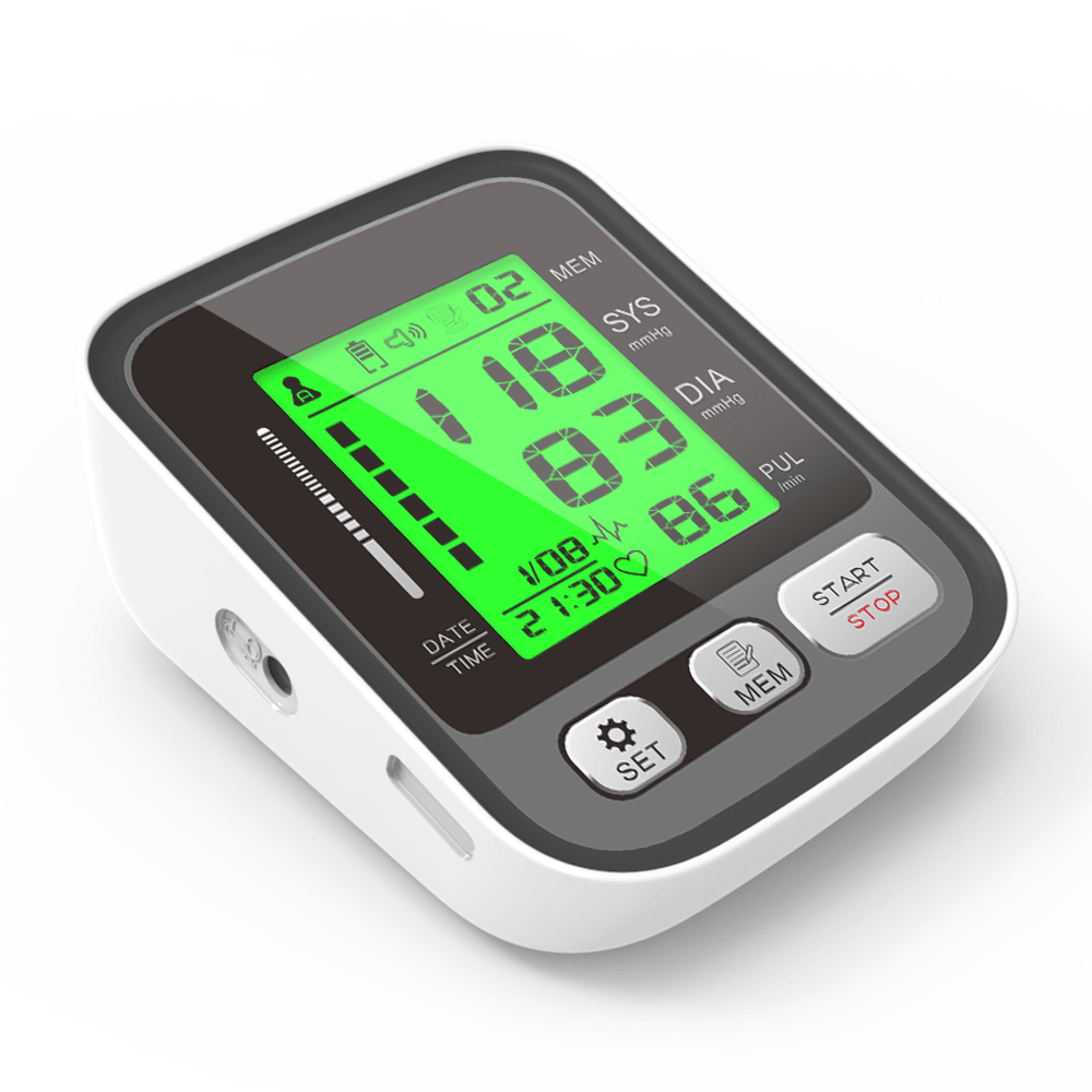 Boxym Upper Arm Blood Pressure Monitor Large Cuff Arm Pulse Sphygmomanometer Automatic BP Heart Rate Pulse Tonometer Tensiometer