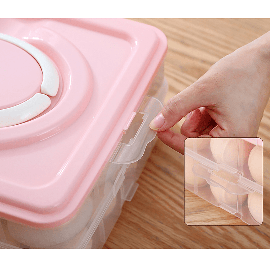 2/3 Layer Portable Egg Storage Box Plastic Egg Organizer Refrigerator Egg Container Case Eggs Holder Tray