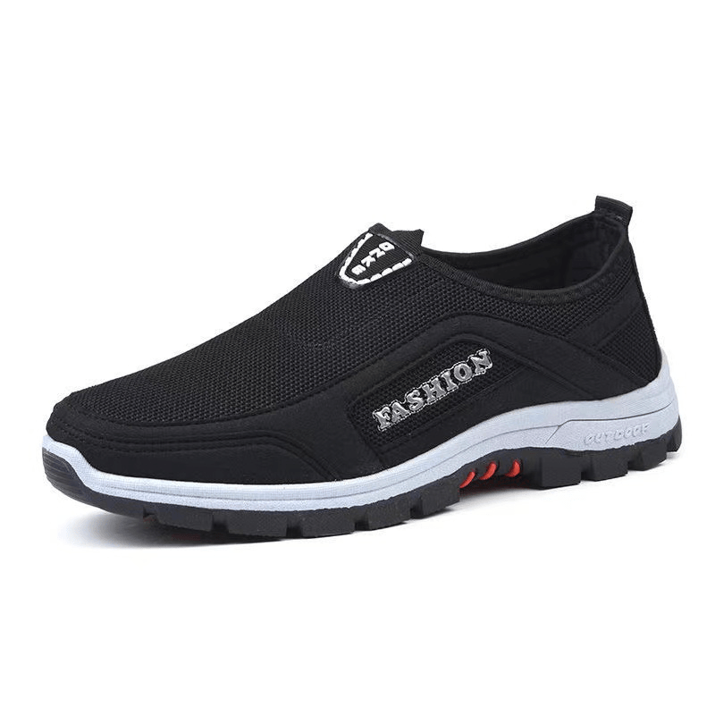 Men Breathable Soft Sole Non Slip Comfy Slip on Old Peking Style Casual Walking Shoes