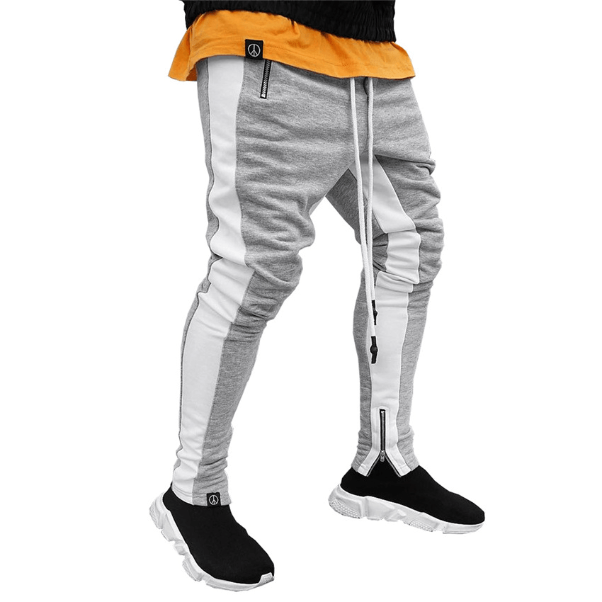 Long Trousers Zipper Men'S Trousers Sports Pants Running Pants Double Pocket Zipper Pants