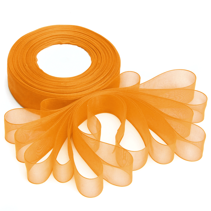 50 Yard 25Mm Transparent Organza Ribbon Wedding Party DIY Decoration - MRSLM