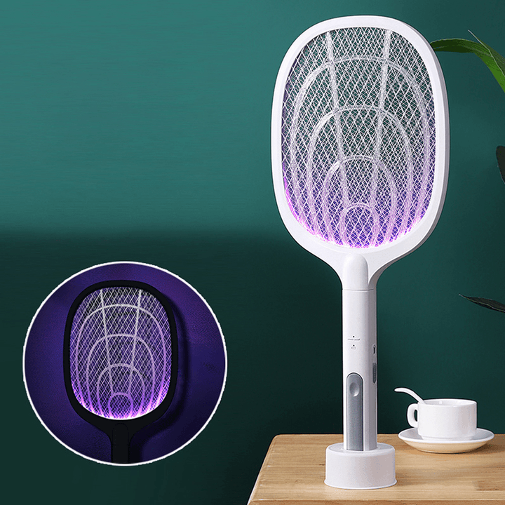 2 in 1 Portable Mosquitos Killer Pest Control 3000V Bug Racket Fly Swatter Safety Mosquito Killer Lamp for Indoor Outdoor