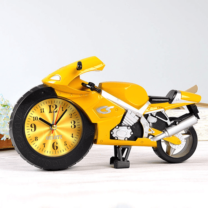 Creative Lazy Student Kids Cartoon Portable Clock Personality Bedroom Mini Clock Motorcycle A - MRSLM