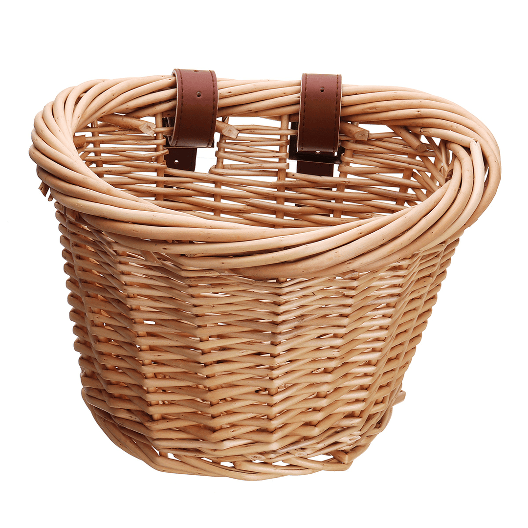 Travel Carry Bag Carrier Bike Wicker Bicycle Front Basket Bike Basket Dog Cat Pet Seat Carrier