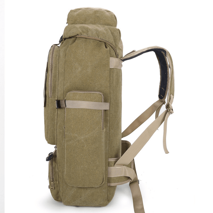 Ipree¬Æ 80L Canvas Tactical Backpack Waterproof Travel Bag Unisex Hiking Climbing Rucksack