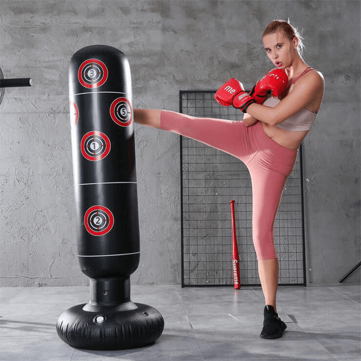 150/160CM PVC Inflatable Boxing Target Punching Bag Standing Gym Fitness Training Tool