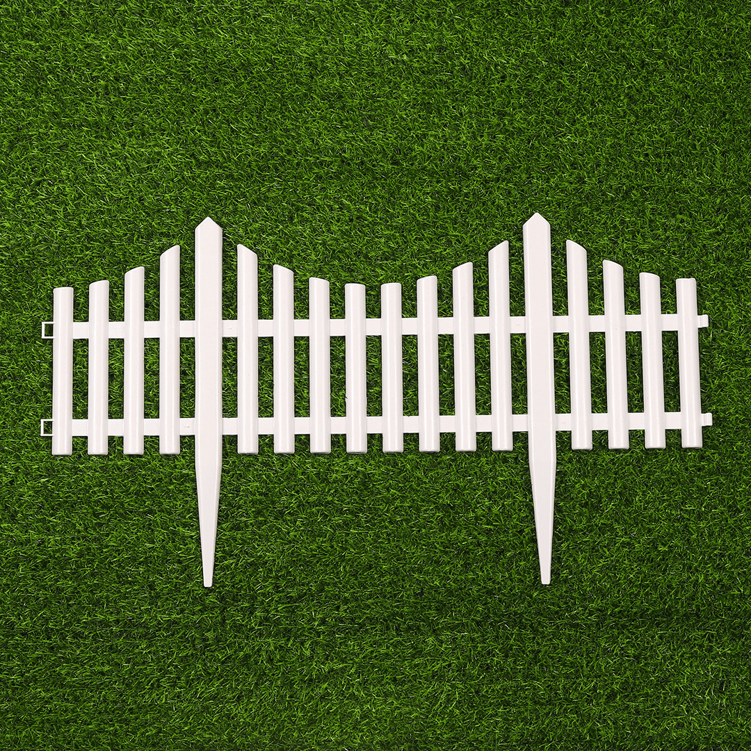 6PCS PVC Plastic White Fence Courtyard Indoor European Style for Garden Vegetable Driveway