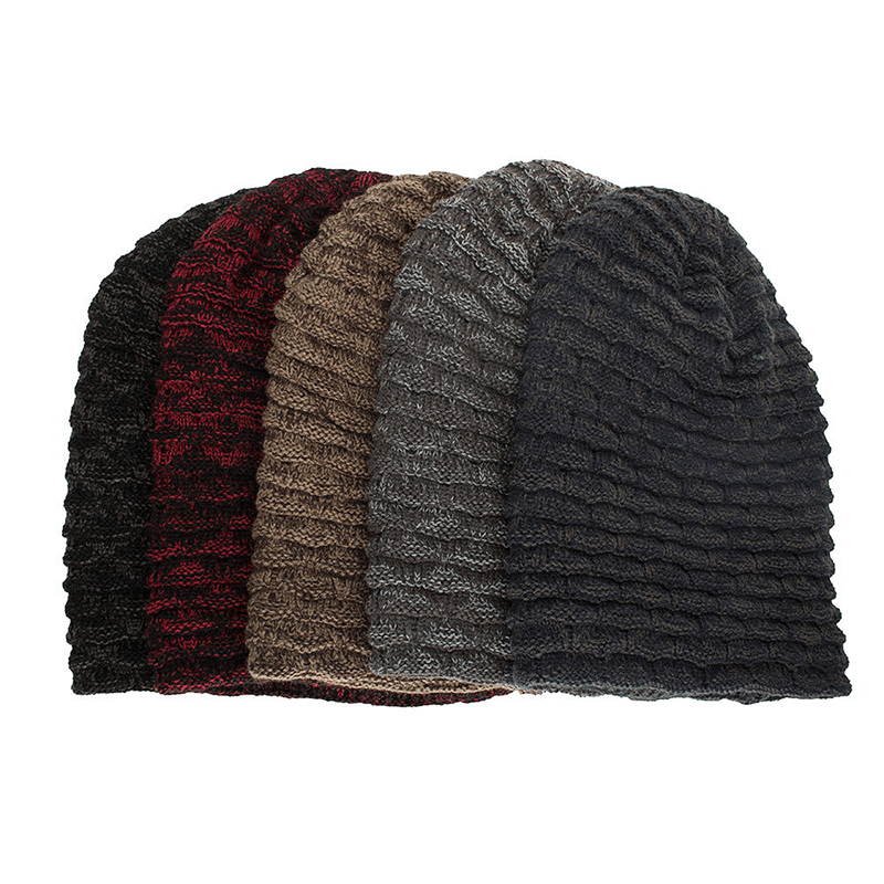 Men Women Special Stripe plus Velvet Knitted Hat Beanie Caps