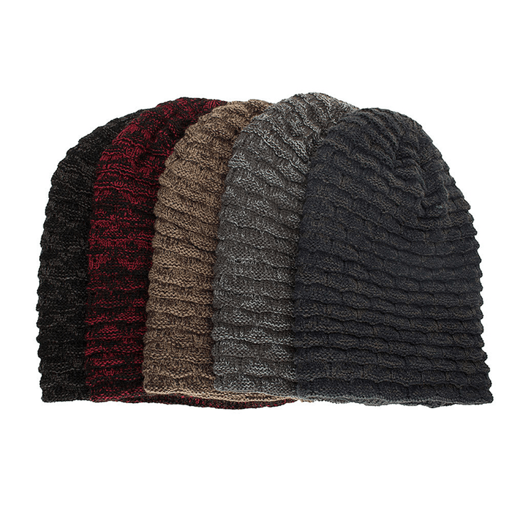 Men Women Special Stripe plus Velvet Knitted Hat Beanie Caps