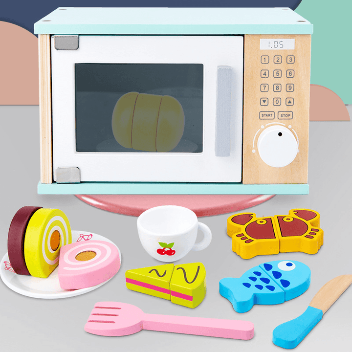 Wooden Children'S Simulation Microwave Oven