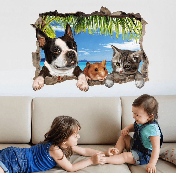 3D Animal Landscape Creative Wall Stickers Home Decor Mural Art Removable Wall Decals