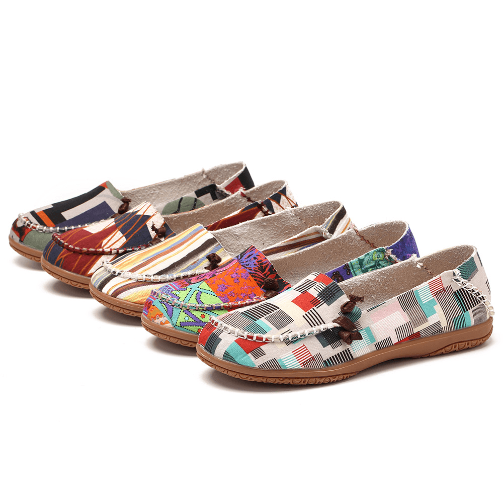 Women Colorful Pattern Exclusively Sold Slip Resistant Flats