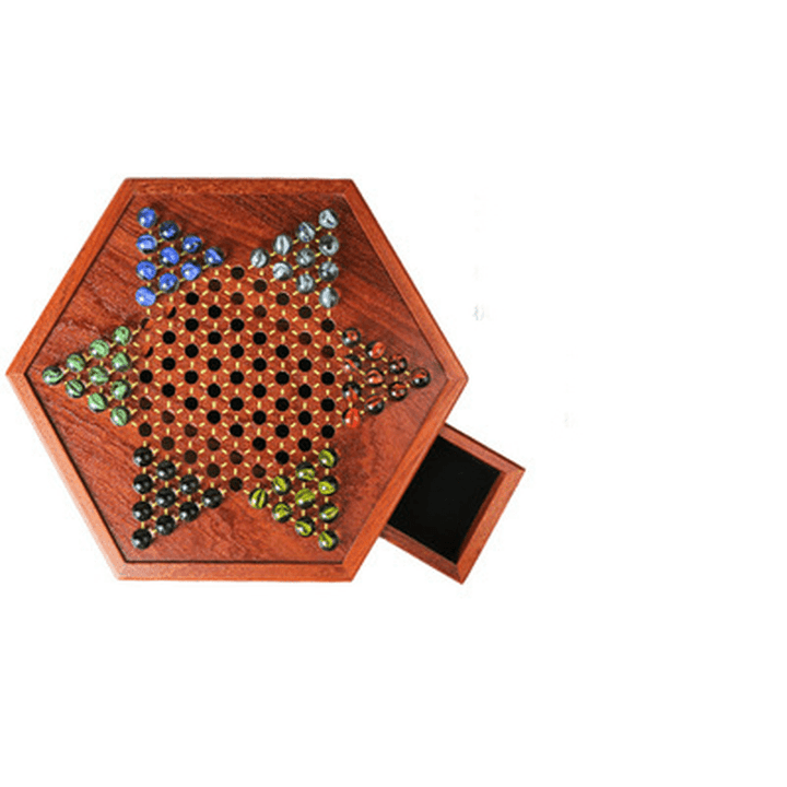 Children'S Educational Hexagonal Wooden Checker Board