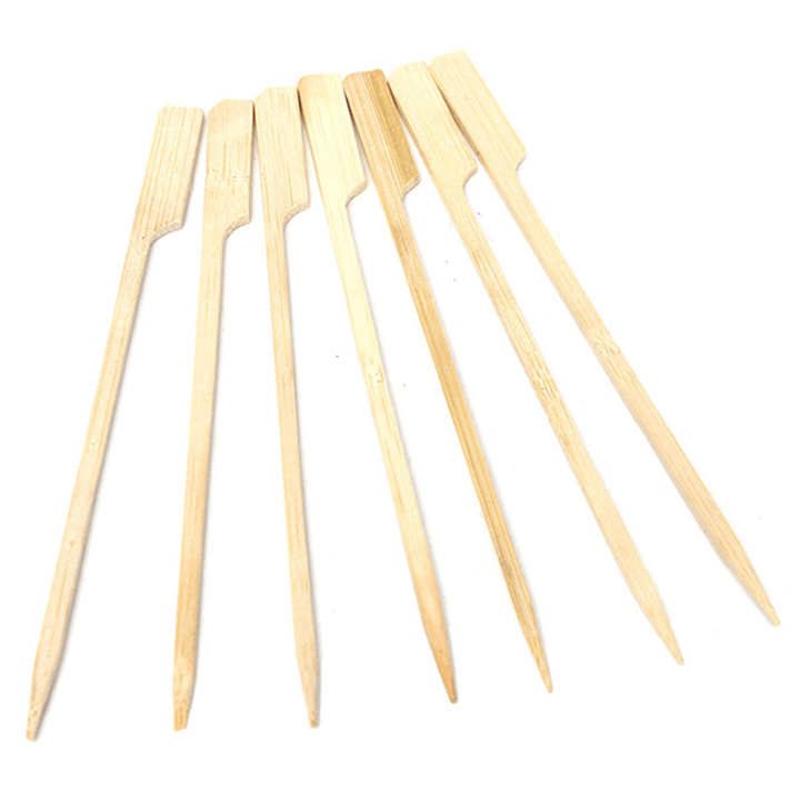 30Pcs 20Cm BBQ Bamboo Skewers Wooden Grill Sticks Meat Food Long Skewers Barbecue Grill Tools