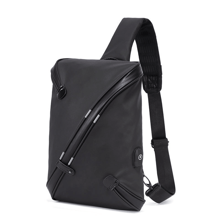 USB anti Theft Crossbody Bag Men Chest Bag Waterproof Detachable Shoulder Bag for Camping Travel