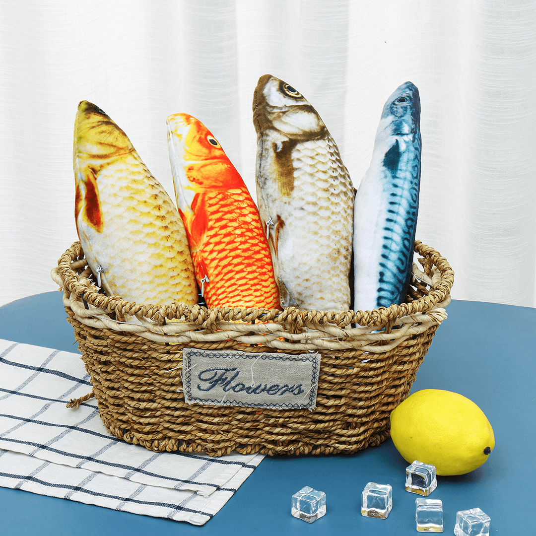 3D Simulation Fish Shape Catnip Chew Toy Pet Soft Fish Shape Cat Toy Funny Interactive Stuffed Cat Toy