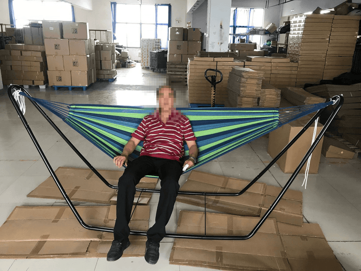 Red/Blue Portable Removable Hammock with Stand