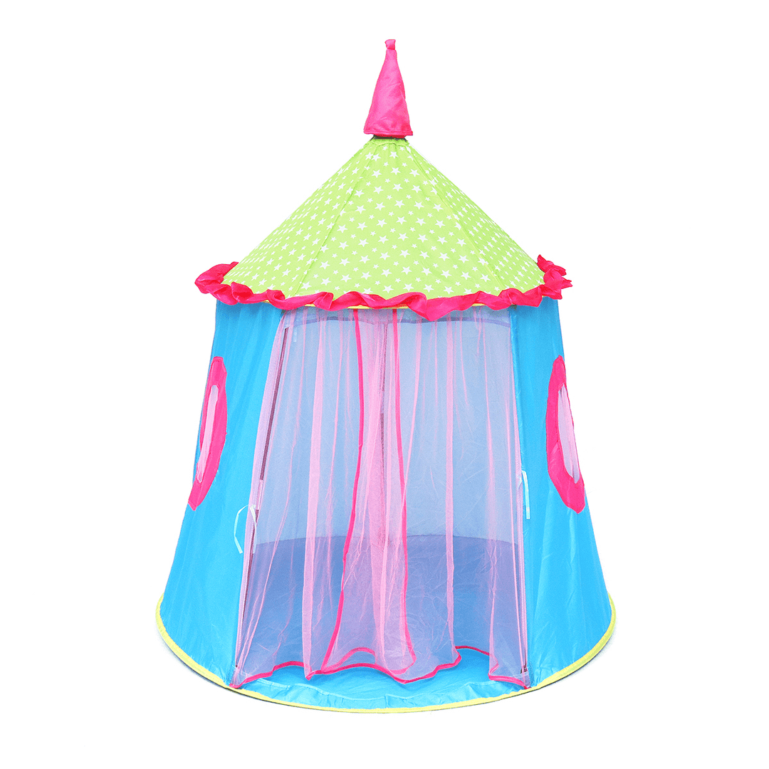 120X110Cm Kids Folding Play Tent Princess Indoor/Outdoor Castle Playhouse Game Tent for over Aged 3 GirlsÔºÜBoys Gifts - MRSLM