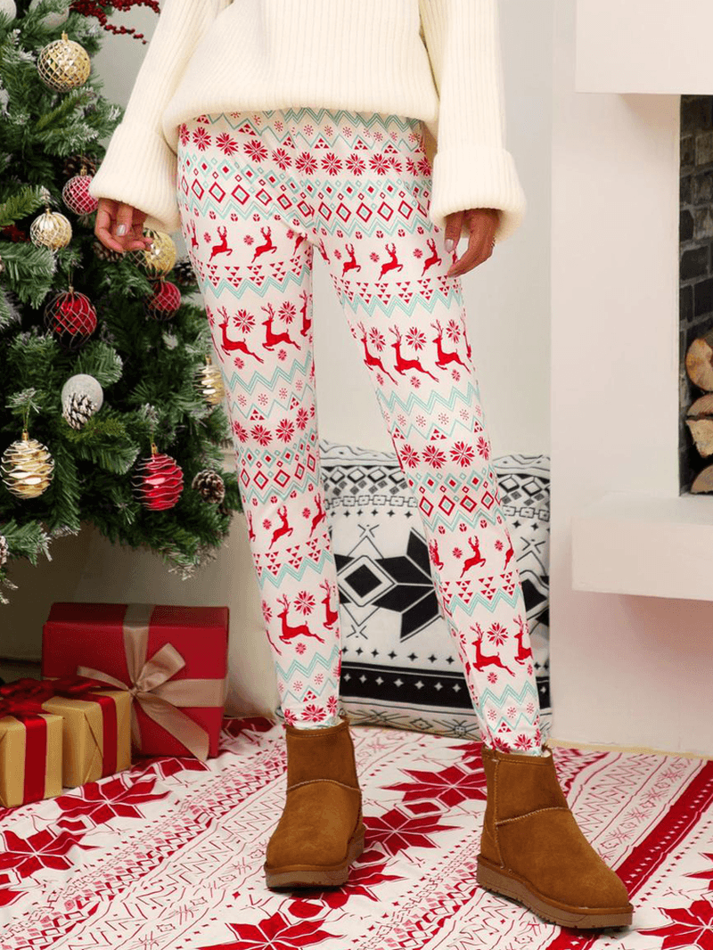 Christmas Women Loose Casual Print Pants - MRSLM