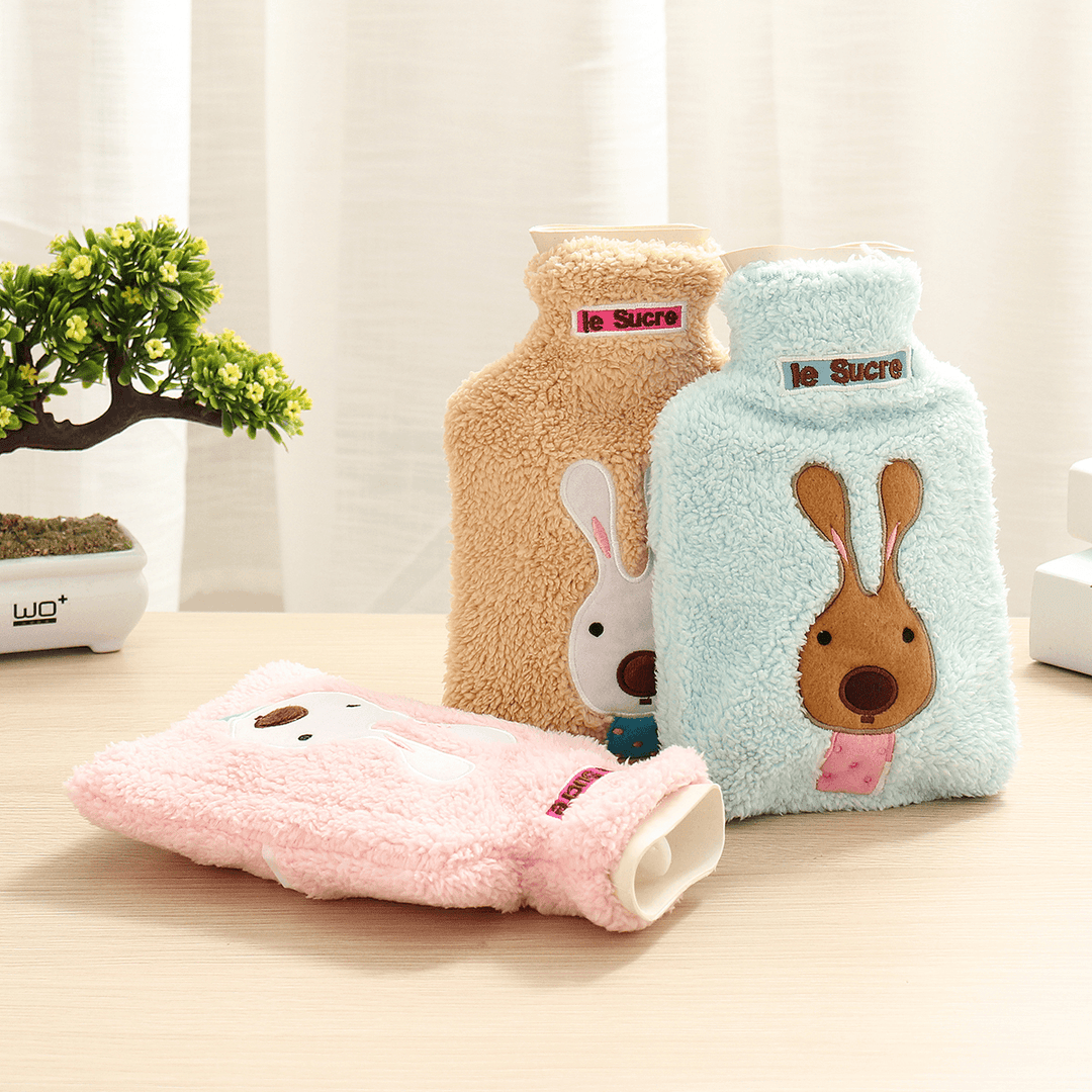 34X22Cm Portable Hot Water Bottle Bag Creative Cute Cartoon Rabbit Hand Warmer