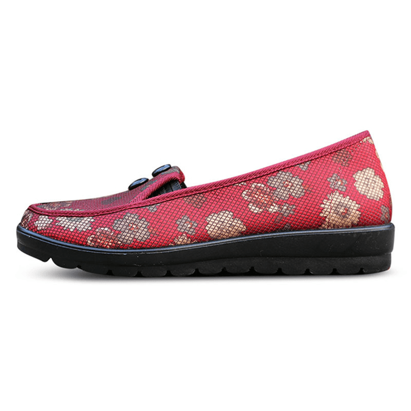 Floral Mesh Breathable Slip on Flat Shoes round Toe Soft Sole Flats