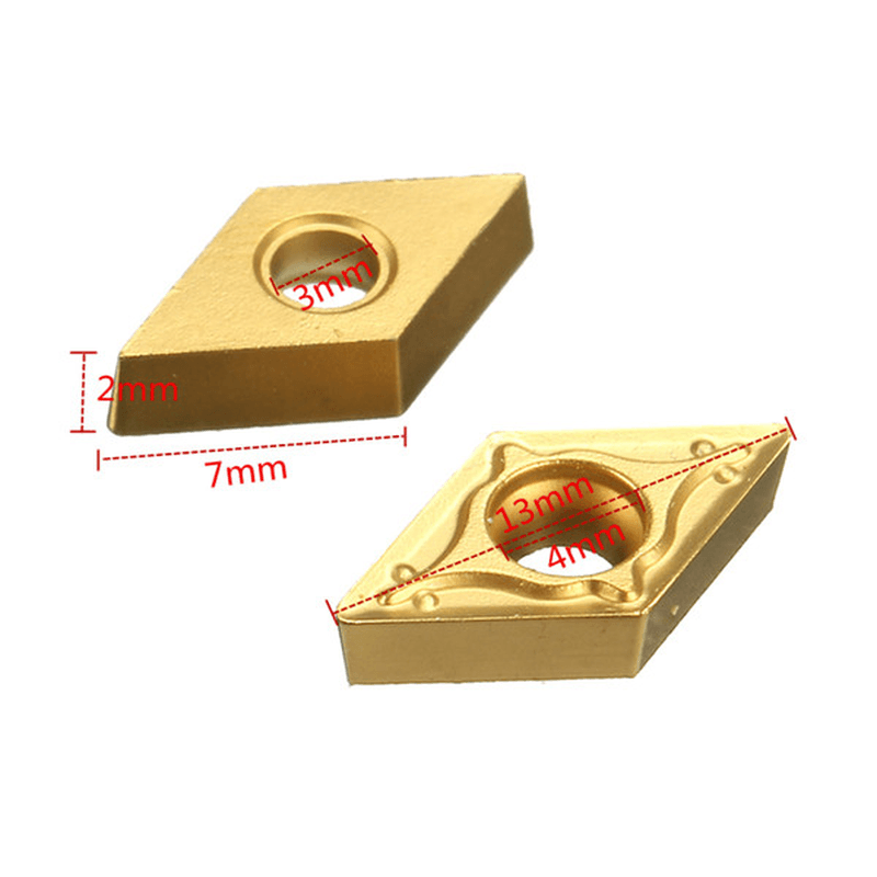 10Pcs DCMT0702 Carbide Inserts Lathe Turning Tool Holder Inserts for Stainless Steel