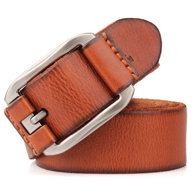 Men'S Belt Leather Belt Casual Pidai Pin Buckle