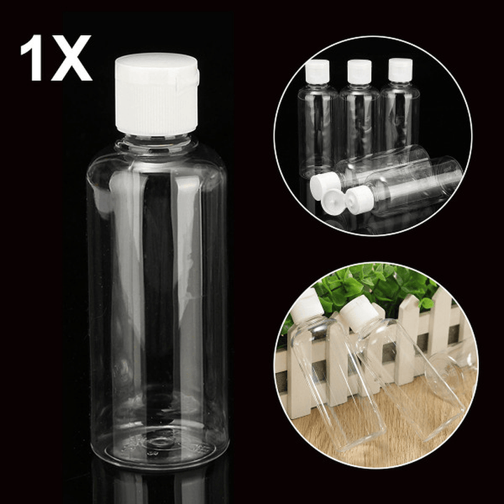 100Ml Clear Plastic Bottles for Travel Cosmetic Lotion Container with White Caps